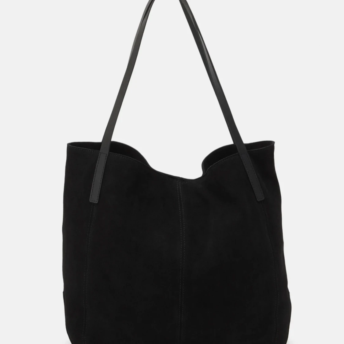 Svart mocka shoppingväska