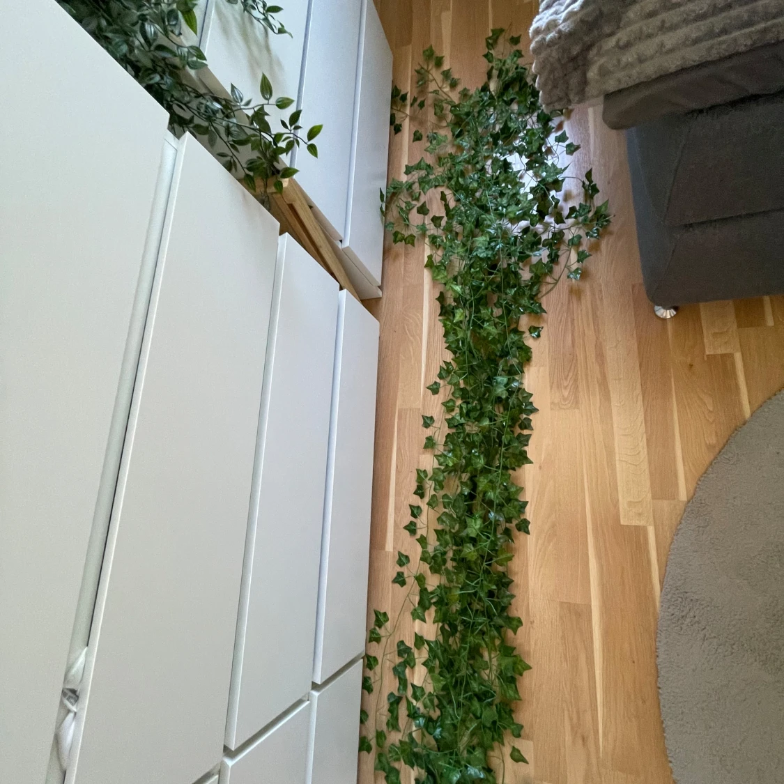 Gröna konstgjorda murgröna med ljusslinga - 3
