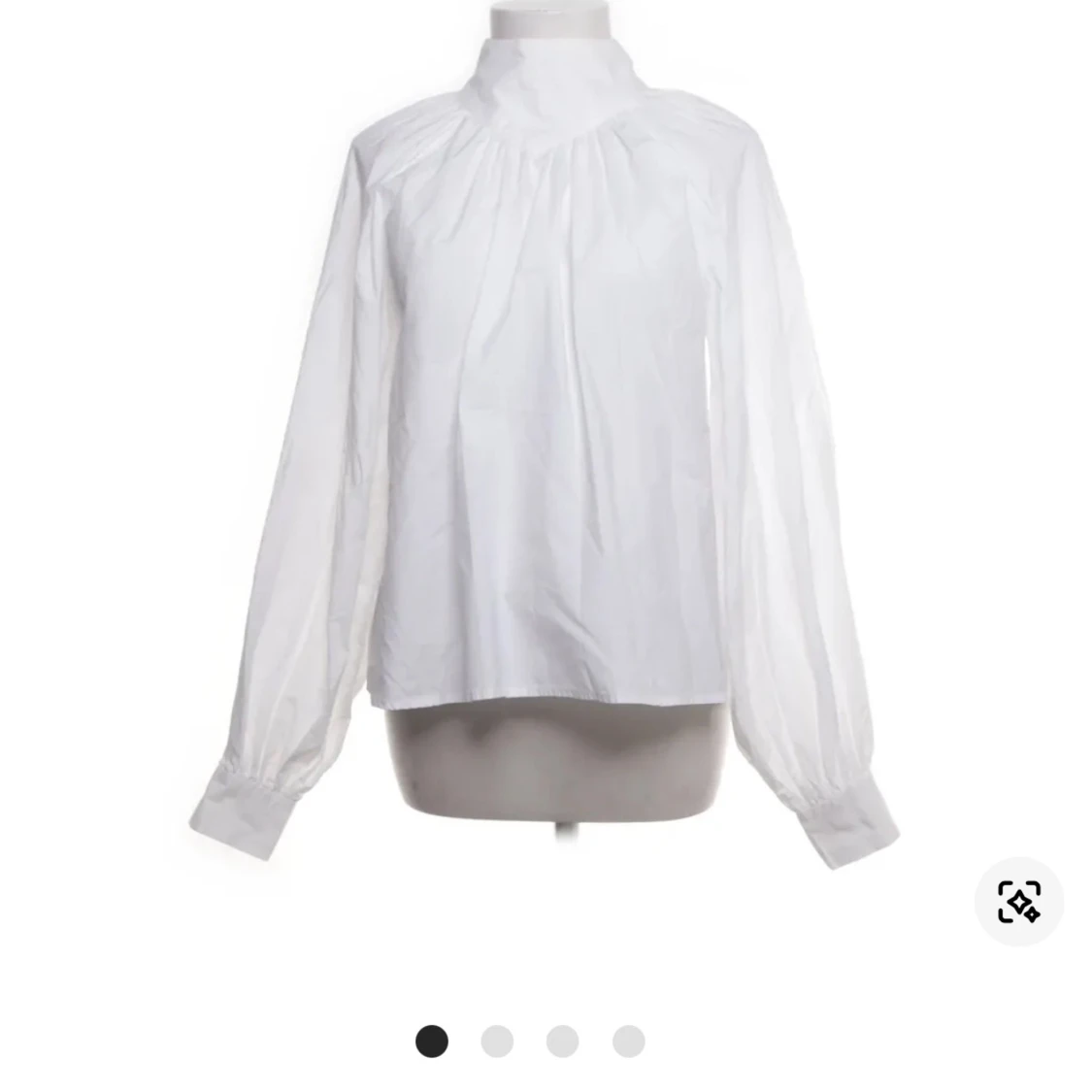 Vit långärmad henley i bomull - 2