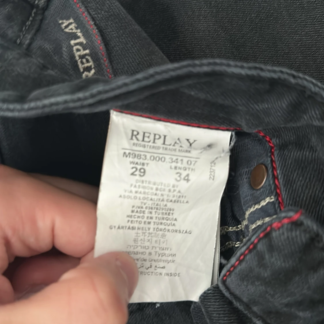Svarta Replay jeans, midja 29/34 - 2