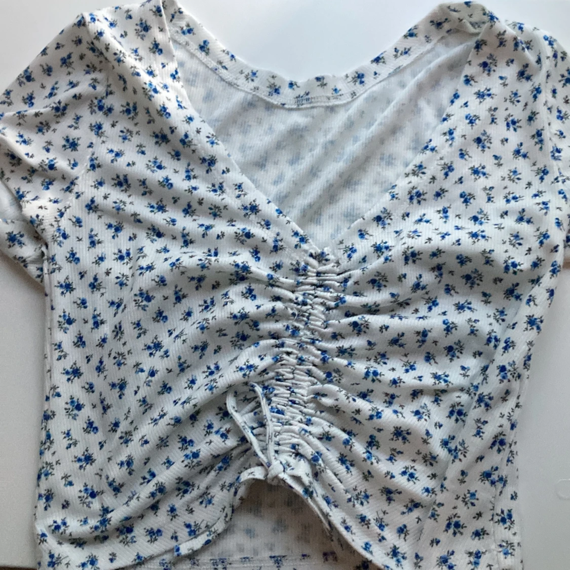 Blå blomming magtröja 