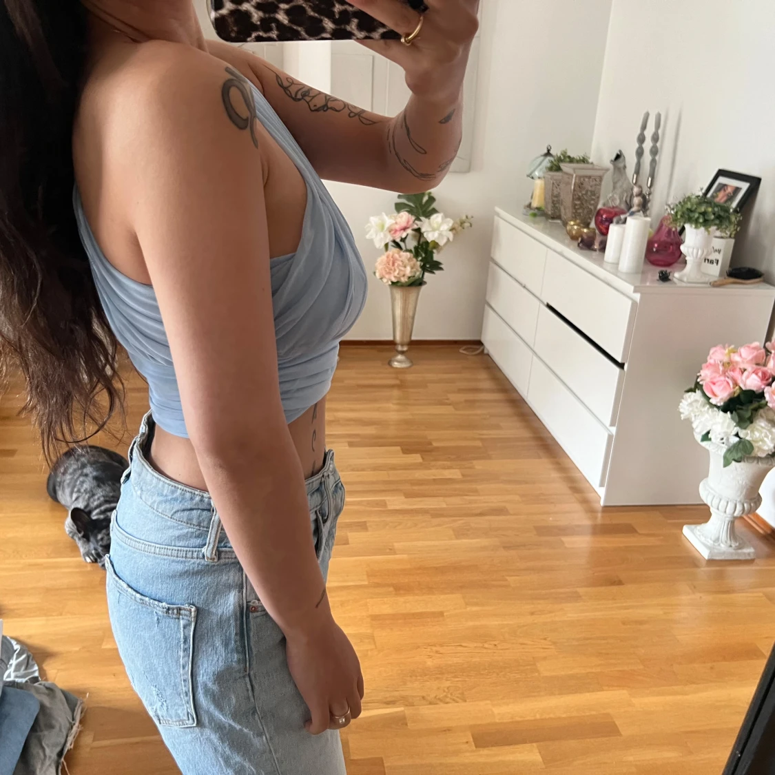 Ljusblå one shoulder topp från SHEIN - 1