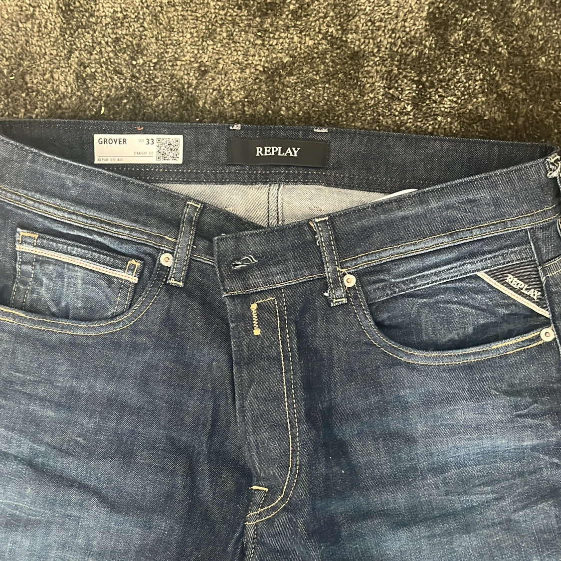 Mörkblå Replay Grover jeans - 3