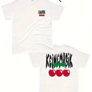 Vit Keine Musik t-shirt med körsbär - *Rare* keinemusik t-shirt skit snygg