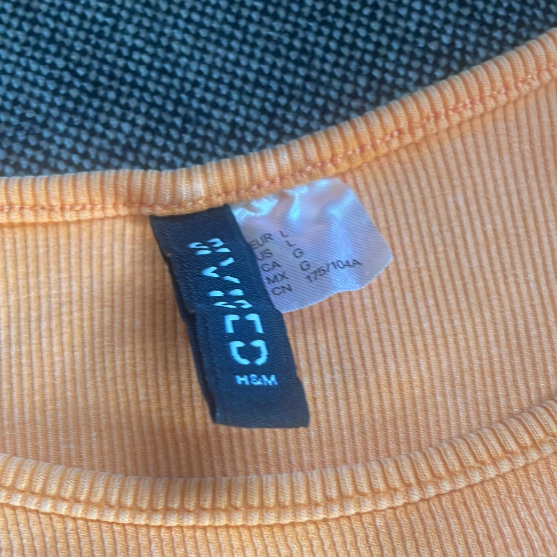 Croppad ribbad topp från H&M orange - 1