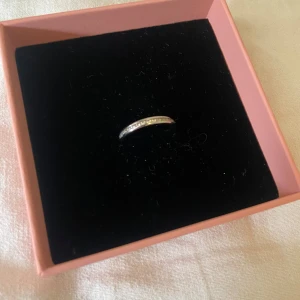 Tunn silverring från Edblad - HELT NY!! En stilren och tunn silverfärgad ring med små gnistrande stenar infällda längs hela ovansidan. Perfekt för dig som gillar minimalistiska smycken med lite extra bling. Ringen är enkel och passar snyggt både ensam eller i kombination med andra ringar.