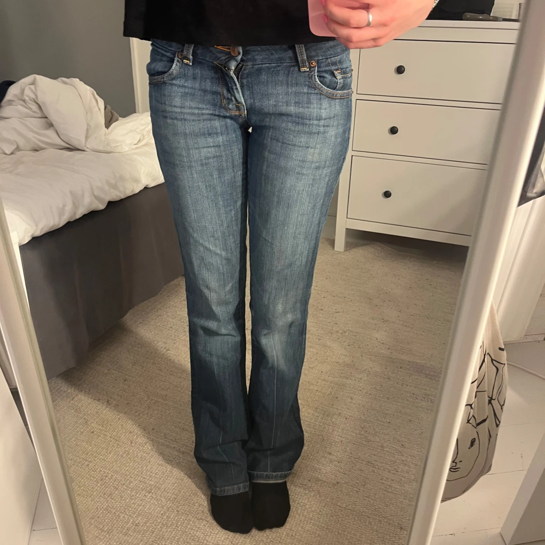 Lågmidjade bootcut jeans!😚