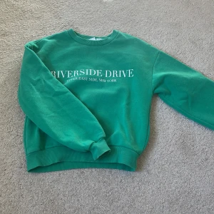 Grön sweatshirt med tryck - Grön sweatshirt. Har använt den fåtal gånger så den är i nyskick. Färgen är grönare i verkligen och stämmer inte in som på bilden. Priset in diksuteras