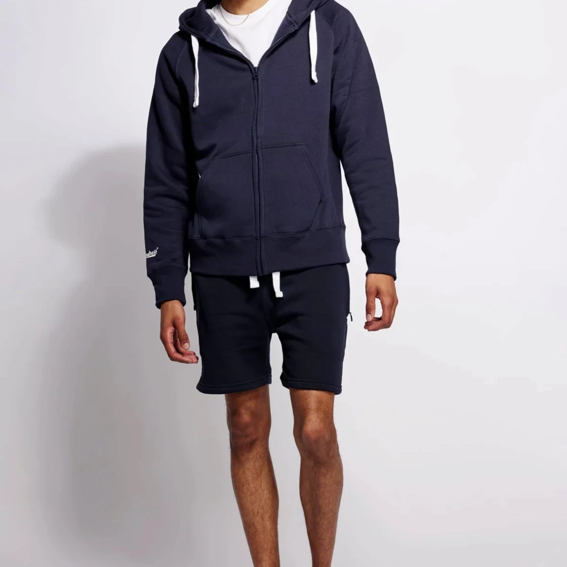 Mörkblå hoodie Russedress med dragkedja