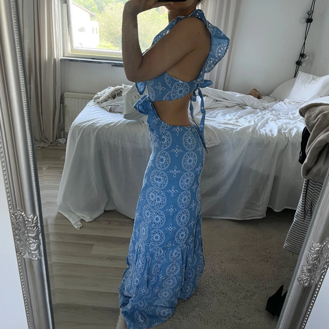 Blå långklänning från mango - 3