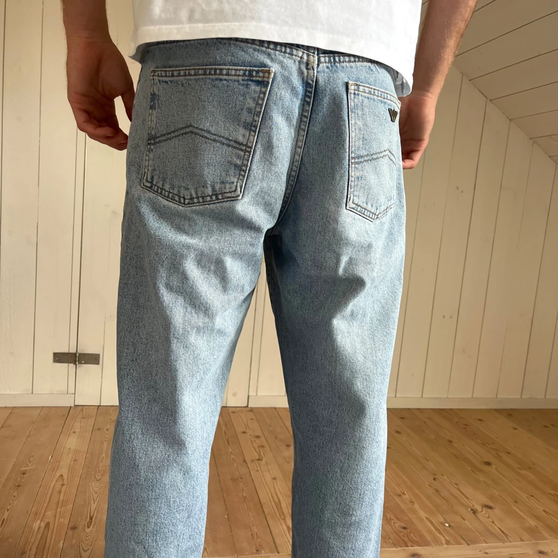 Ljusblå Armani Jeans straight fit - 2