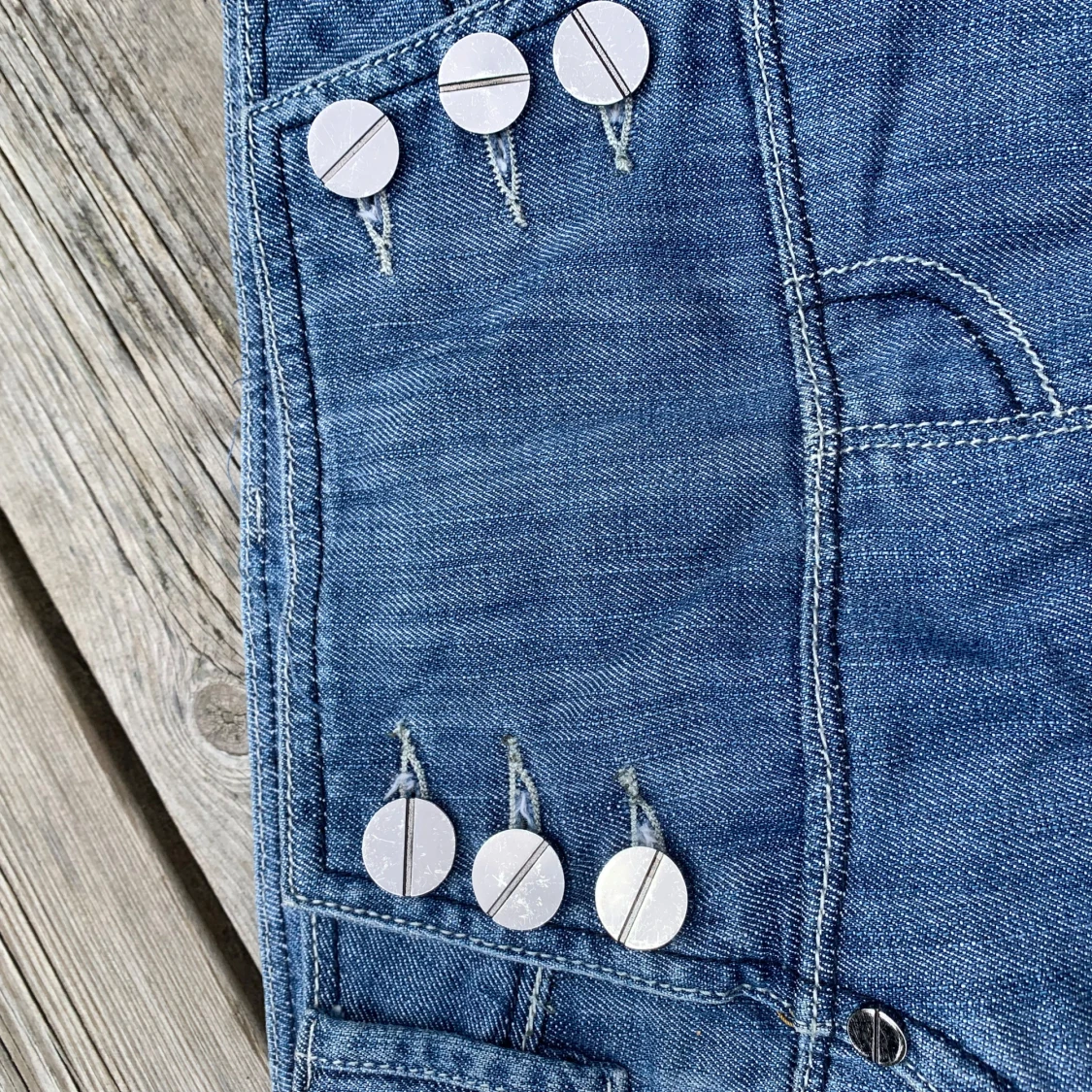 Vintage jeanskjol med nitar - 4