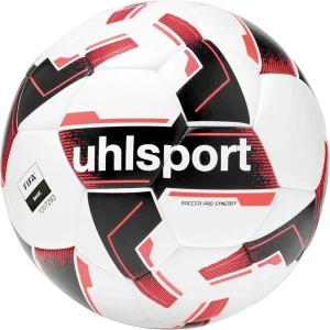 Uhlsport fotboll Soccer Pro Synergy - Säljer en klassisk fotboll från Uhlsport, modell Soccer Pro Synergy. Bollen är vit med svarta och röda grafiska detaljer samt tydlig uhlsport-logga. Officiell FIFA-markering och tillverkad i Pakistan. Perfekt för matcher och träning.