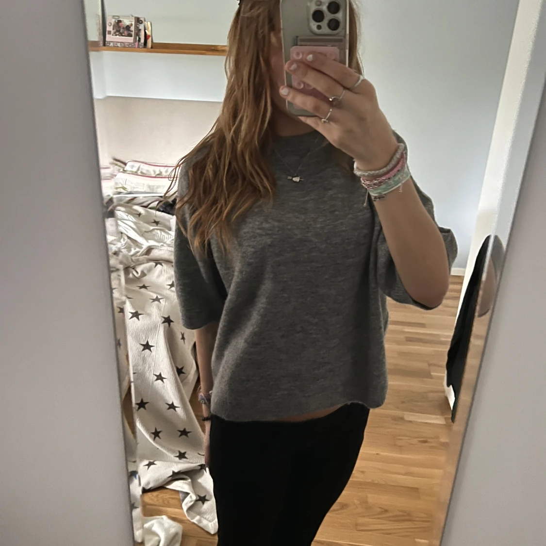 Grå stickad t skirt - 1