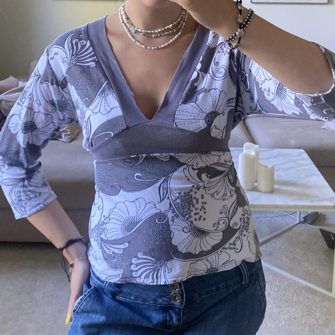 Trekvartärmad tröja