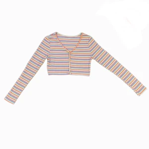 Randig Croptop  - Färgglad i Croptop, okänt märke. Strl xs.