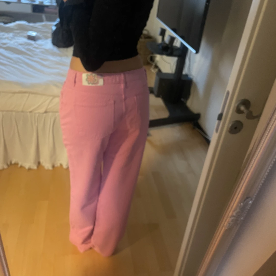 rosa låga jeans - 90