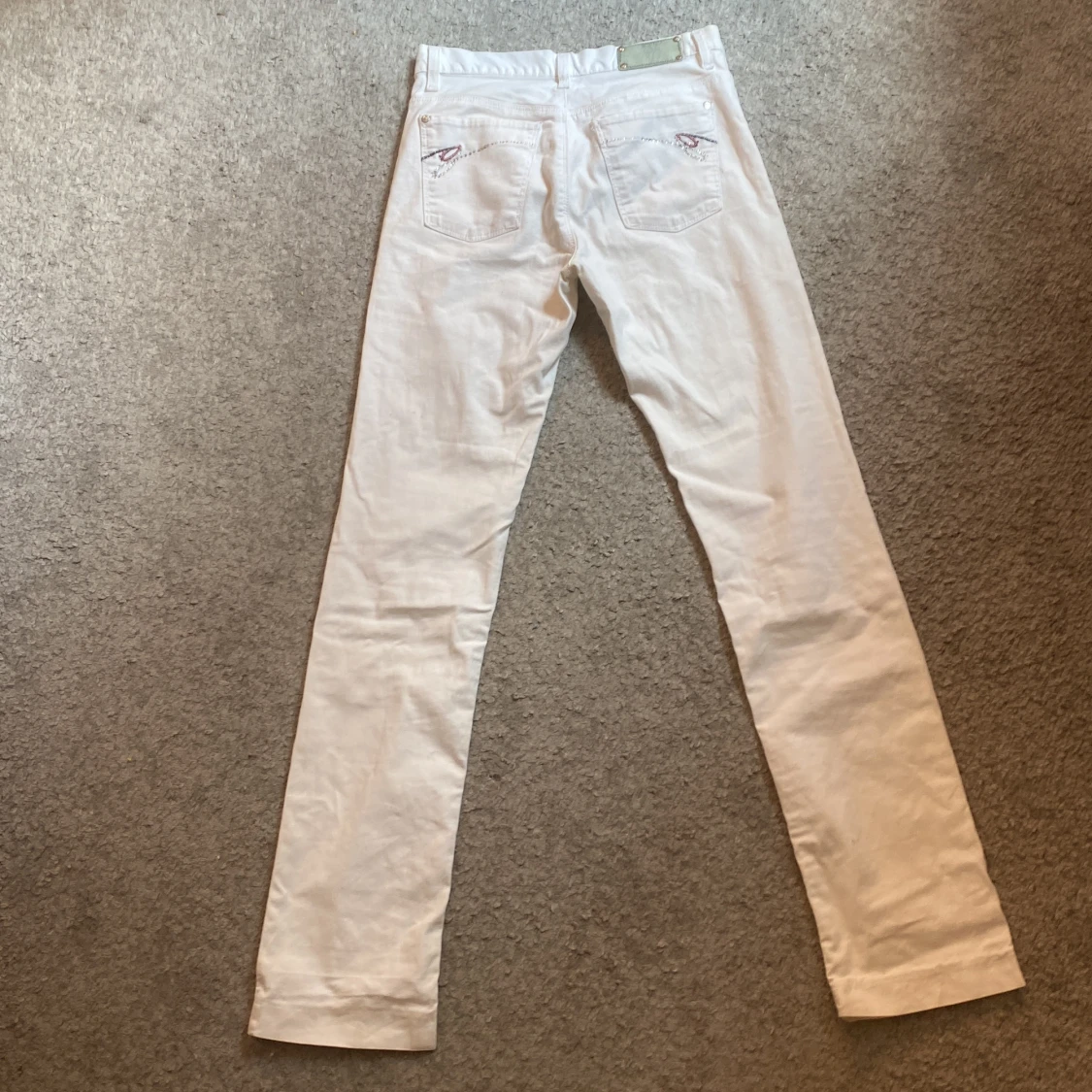 Vita lågmidjade jeans - 90