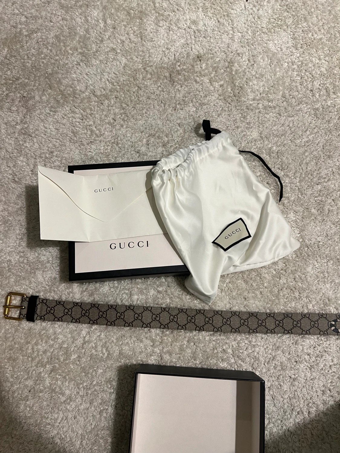 Gucci bälte beige snake monogram - 90