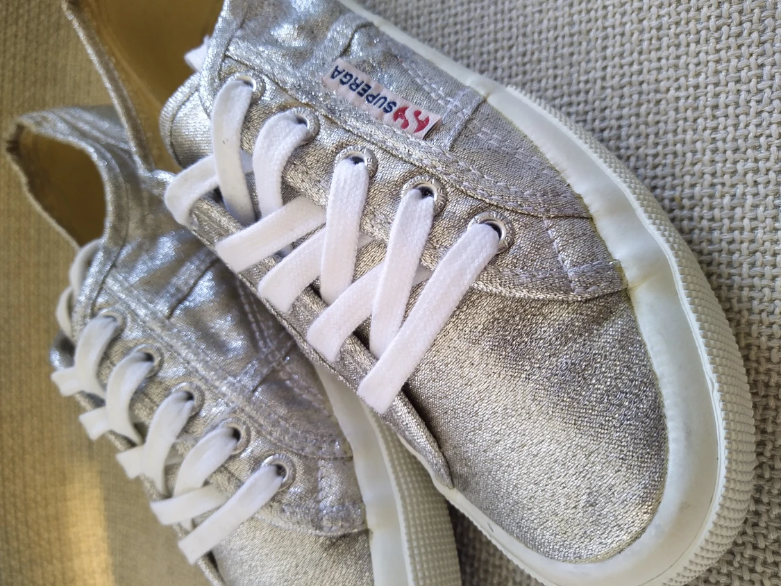 Silver Superga Dam skor 38