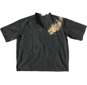 Svart Linne Skjorta - .