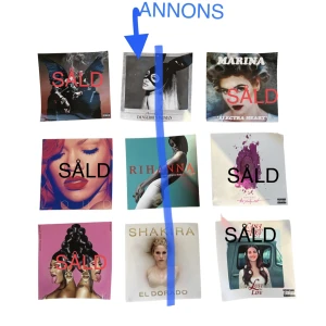 Albumposters🤩 - Supersnygga posters! 10kr/st + 17kr frakt!😍rihanna, Marina, Shakira, cardi B, lana del rey etc 😍Kolla min sida för fler posters, ingår en extra poster vid köp av minst köp av 2st!se mina andra album-annonser längre ned ! DE TRE BLÅ SÄLJS I ANNAN ANNONS 🩷