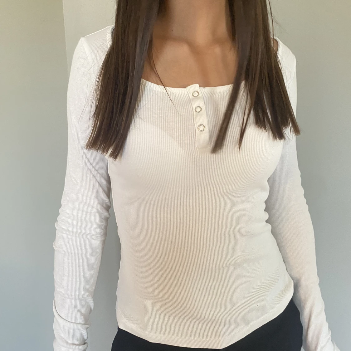 Vit långärmad top