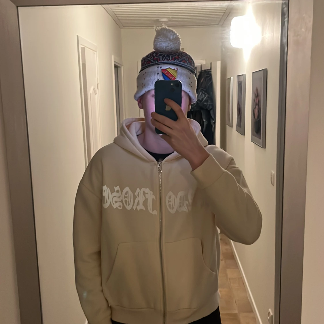 Zip hoodie med tryck  - 91