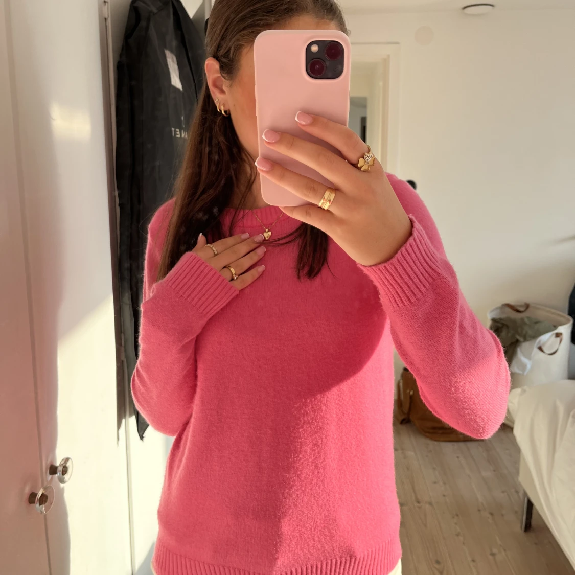 Rosa stickad tröja!