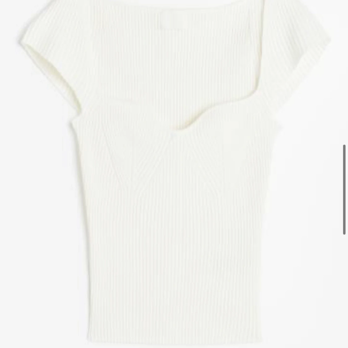 Ribbstickad topp - 90