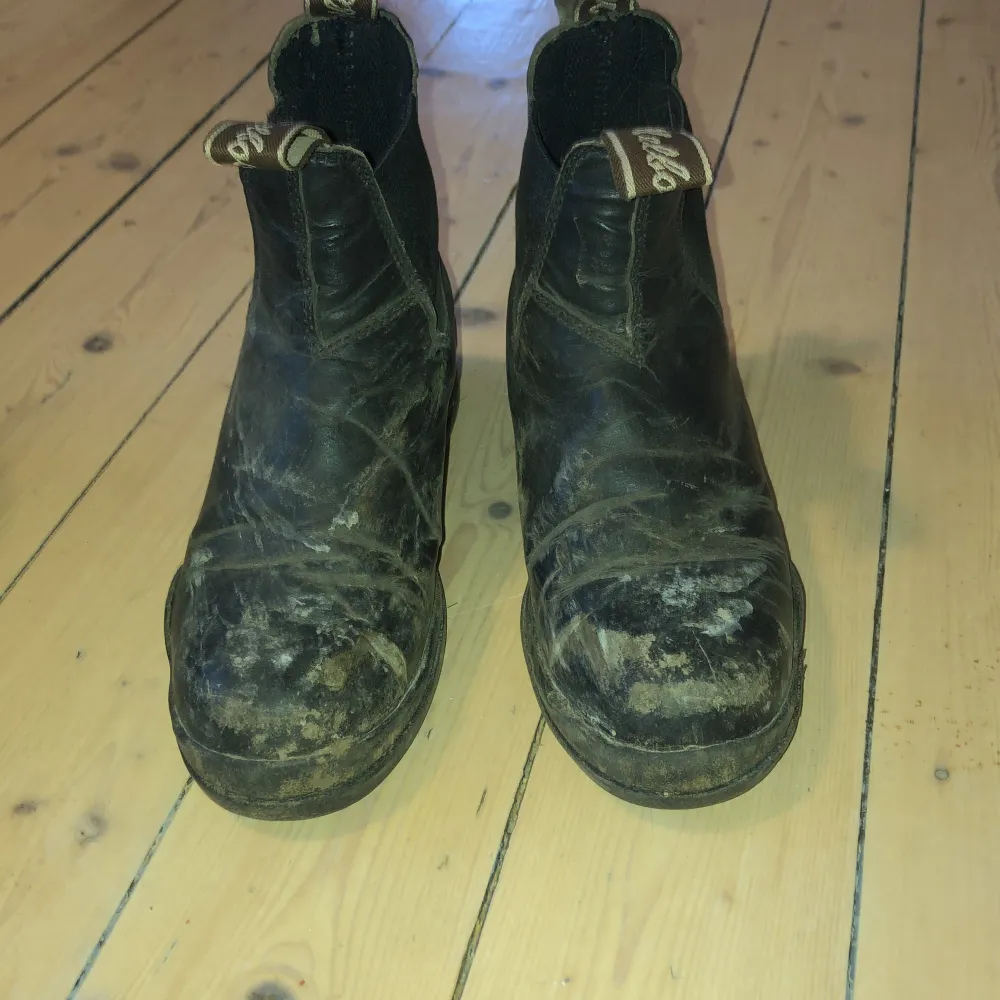 Ett par jätte fina rid skor med stålhätta,det används inte längre för dem blev för små för mig! OBS! Det tvättas noga innan köp! . Skor.