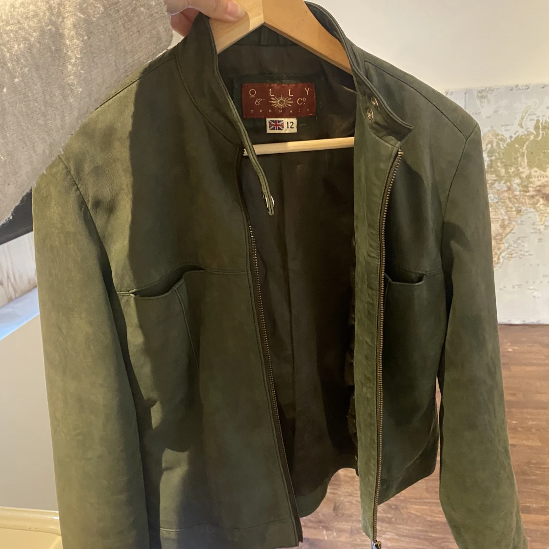 Grön mocka-jacka  - 90