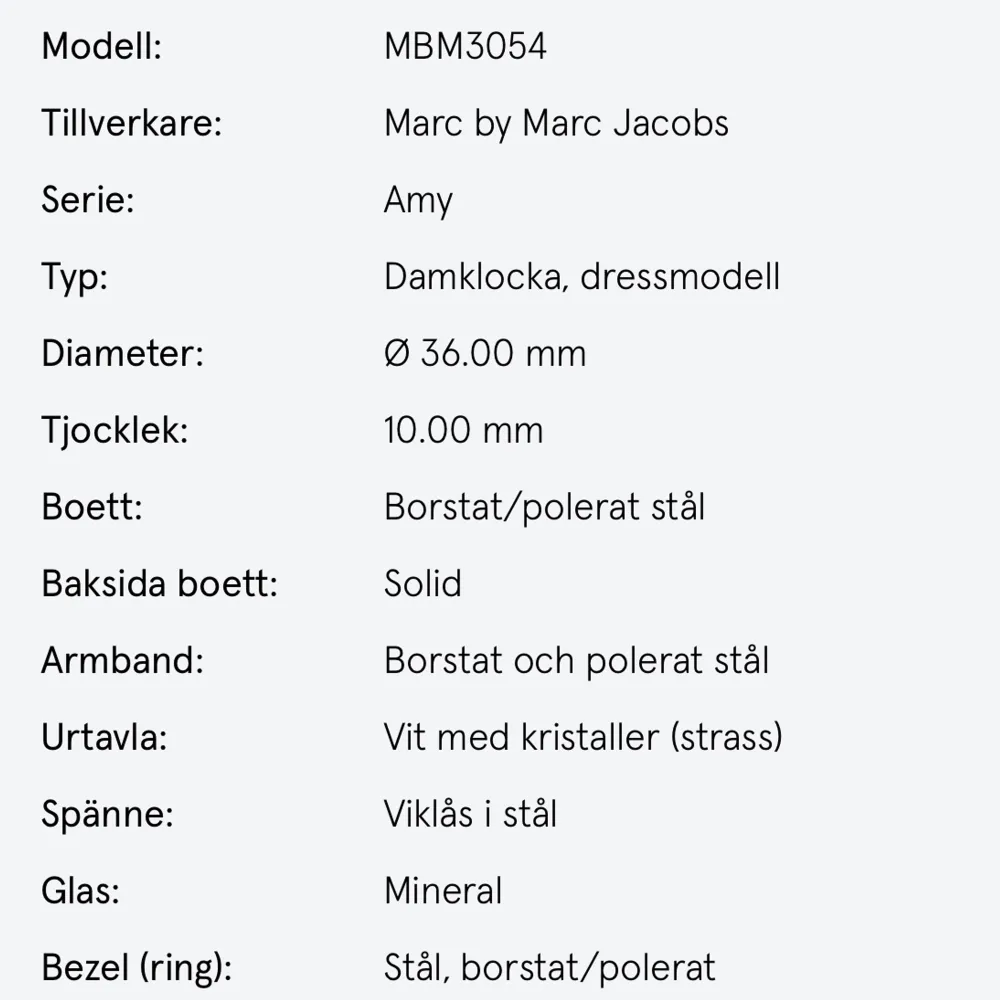 Superfin klocka från Marc Jacobs i modell Amy. Köpt för några år sedan men väldigt sparsamt använd.  Anpassad till min handled som är 17cm.. Accessoarer.