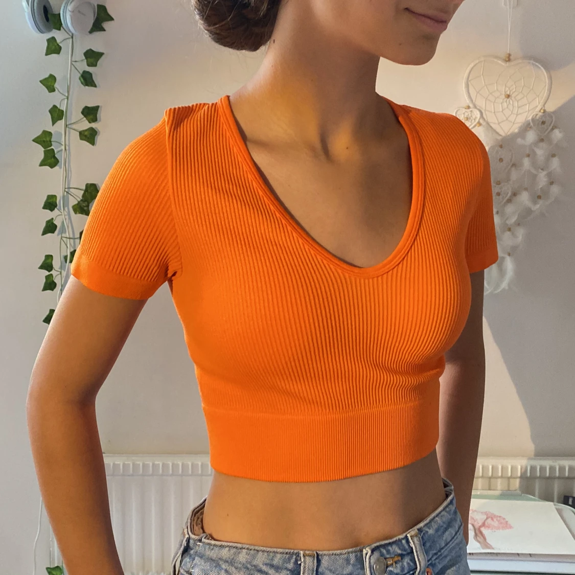 Orange crop top