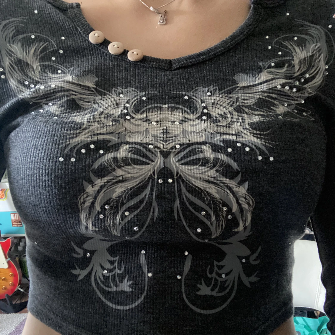 Långärmad crop top - 91