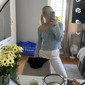 Tröja - Jättefin stickad topp med sneskuren urringning🦋tidigare en klänning från zara som jag sytt om till en topp!