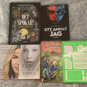 Lästa och olästa böcker på svenska. 1 för 20, 2 för 30, 3 för 40, ALLA för 50. Medela innan du köper, då jag skapar ny annons för DITT köp.   Minnet av vatten såld