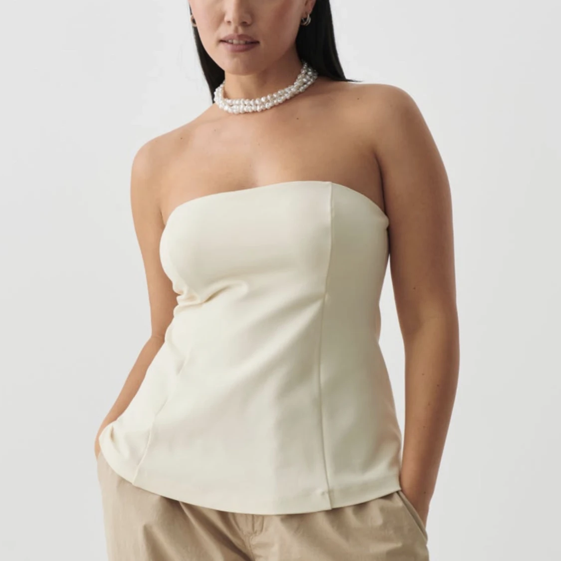 Beige bandeau topp 