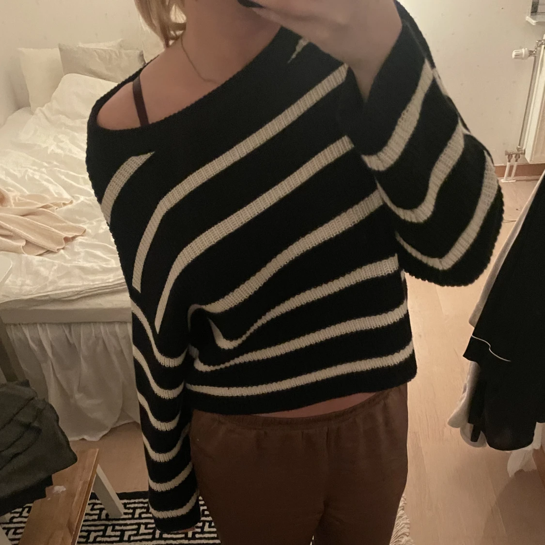 Randig stickad tröja  - 90