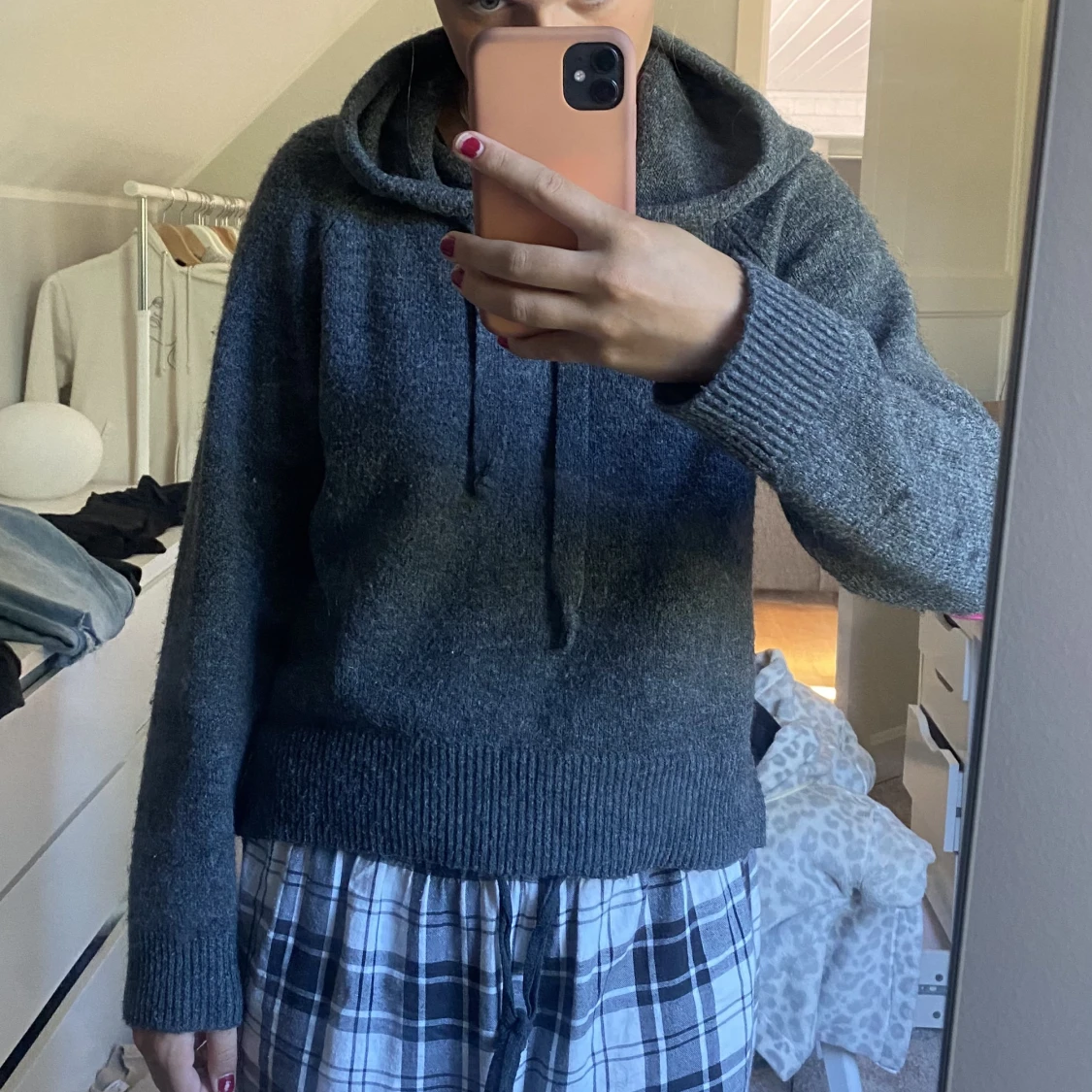 Stickad hoodie  - 90