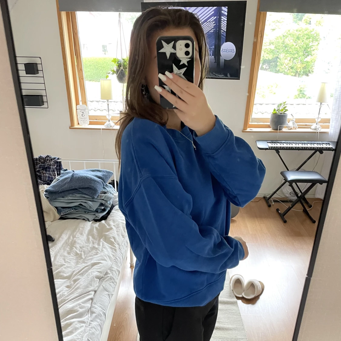 Blå sweetshirt - 90