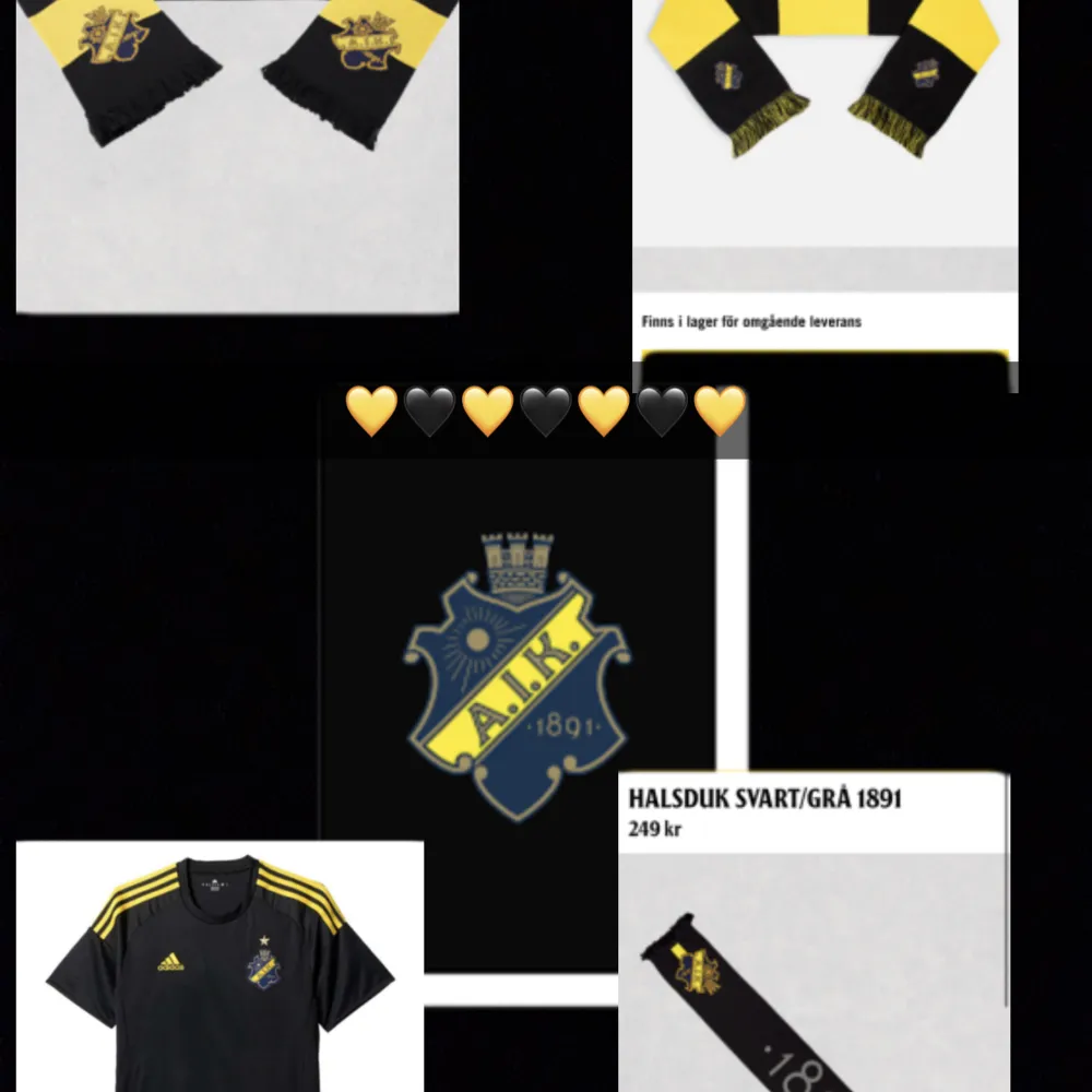 Söker aik saker, främst halsduk!  Skriv om ni har något allt är intressant!  💛🖤💛🖤💛🖤💛. Accessoarer.