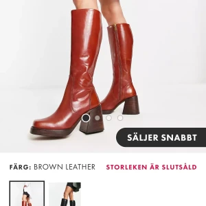 Knähöga stövlar - Jättefina bruna stövlar från asos som tyvärr inte passade mig:/ Helt oanvända. Står inte för frakt. 
