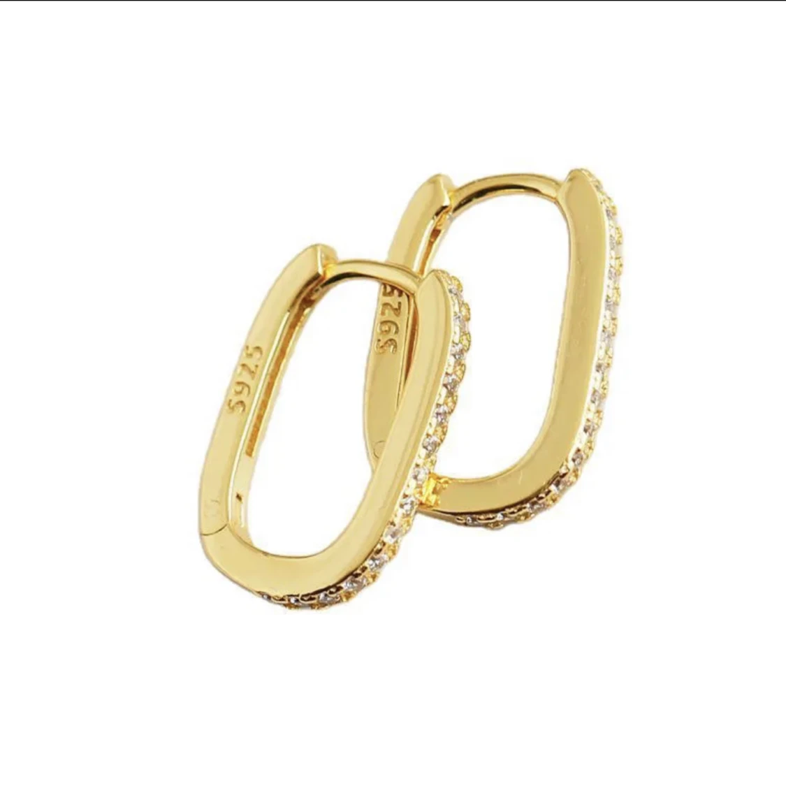 Minimalistiska 925 sterlingsilver örhängen i geometrisk form som nya!  - 90