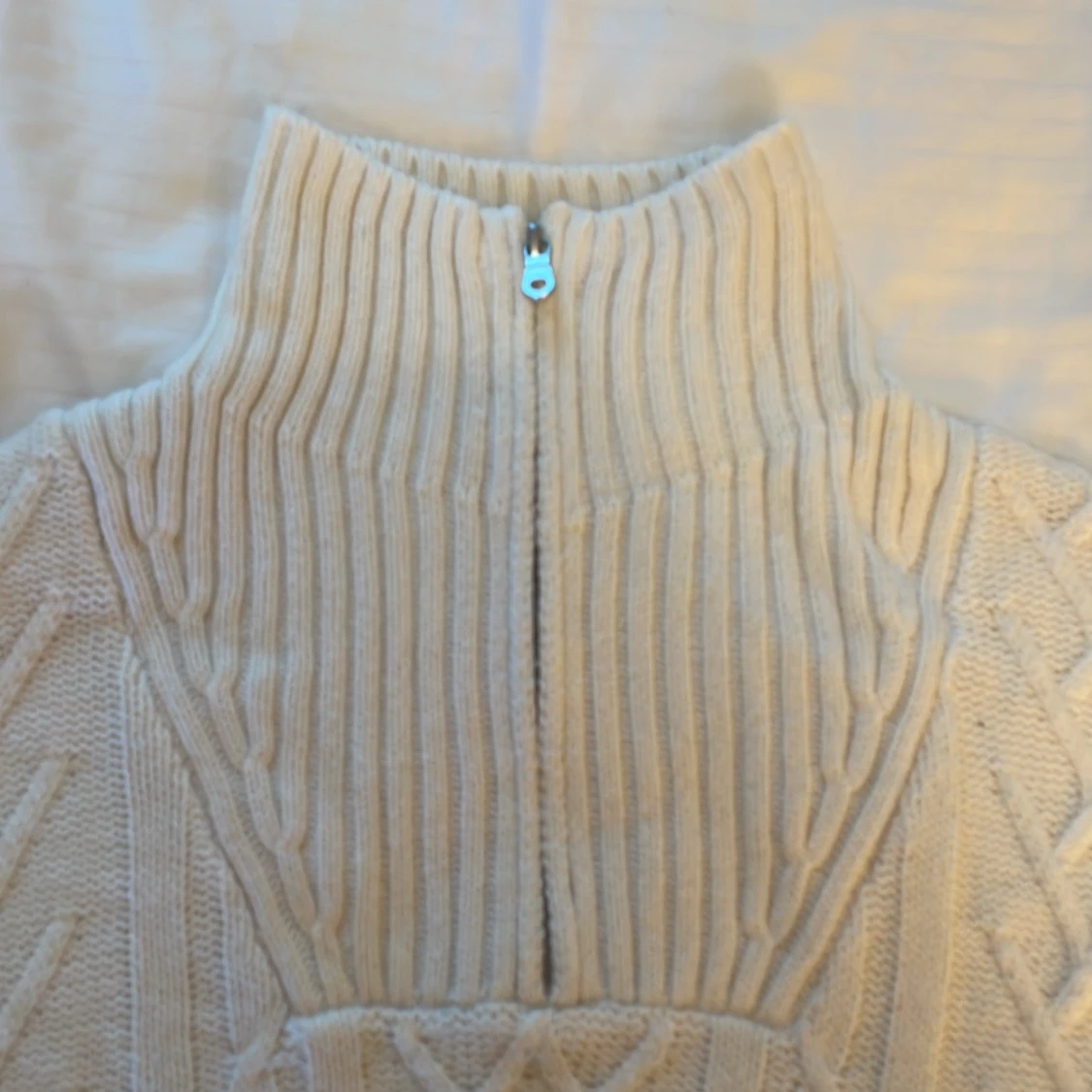 Stickad dragkedja tröja - 90