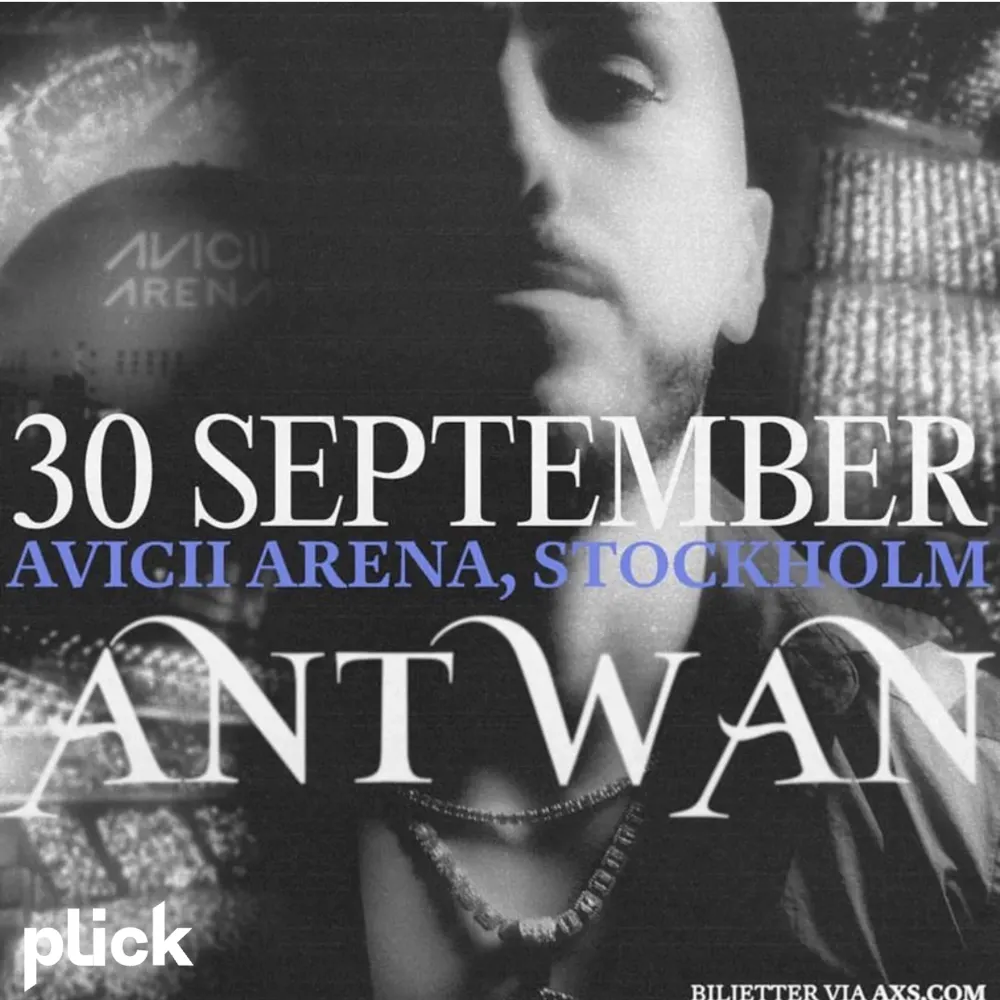 Säljer en biljett (ståplats) till Antwan konserten som är den 30:e september i Stockholm.   Priset ligger på 800 just nu, prutat o klart!. Övrigt.