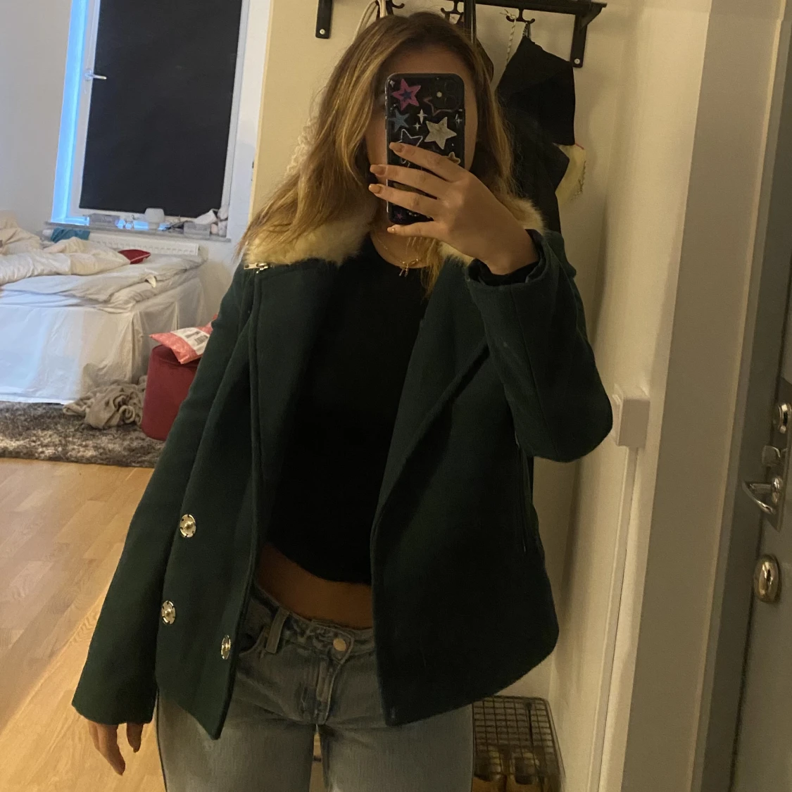 Vintage fauxfur jacka