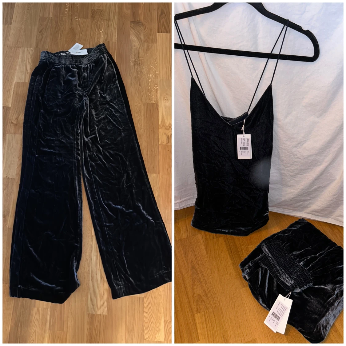 Filippa K blå sammet set