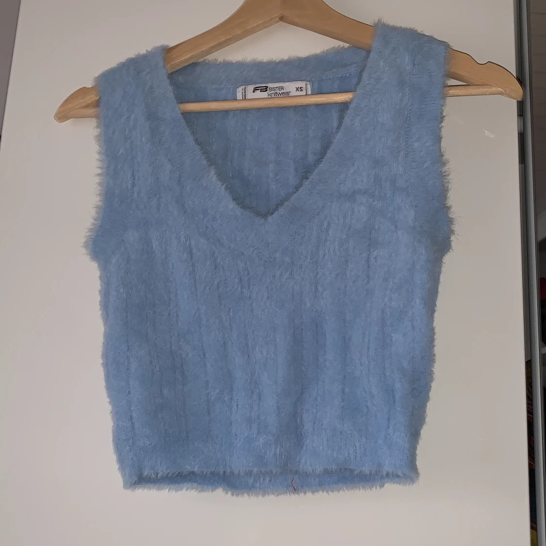 Blått fluffigt linne