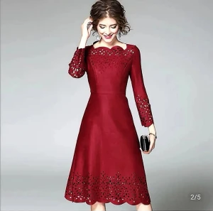 Ny mockaklänning, suede dress - Ny mockaklänning, vinröd, stl S, lite stretch Längd 105 Midja 74 cm